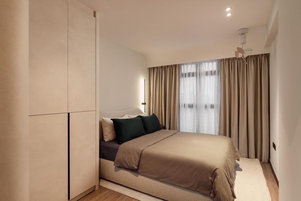 Minimalist Bedroom with Wardrobe and Lighting