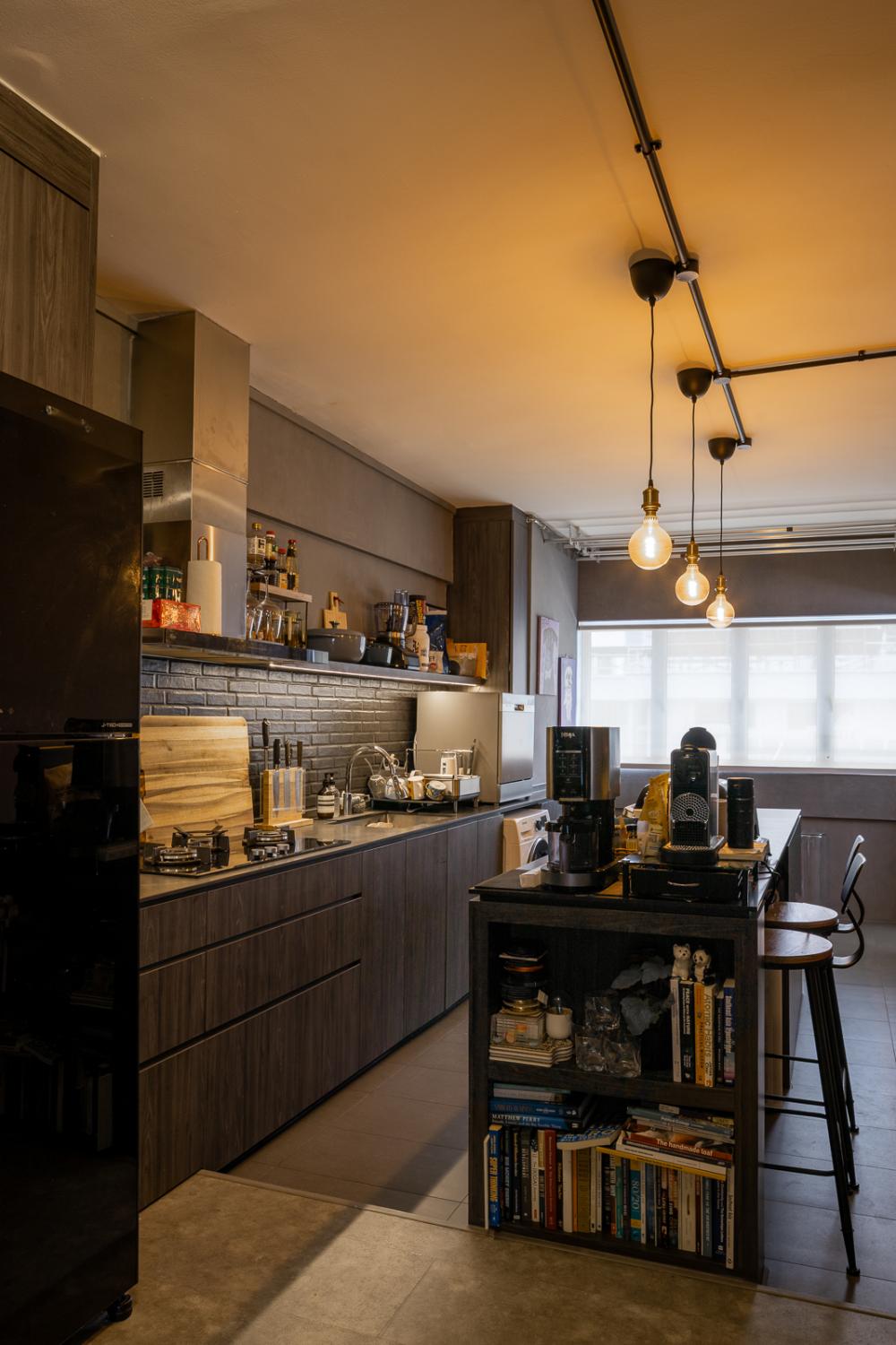 Industrial Kitchen with Kitchen Window and Kitchen Accessories
