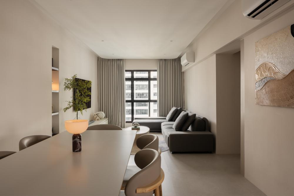 Modern Living Room with TV Console and Sofa