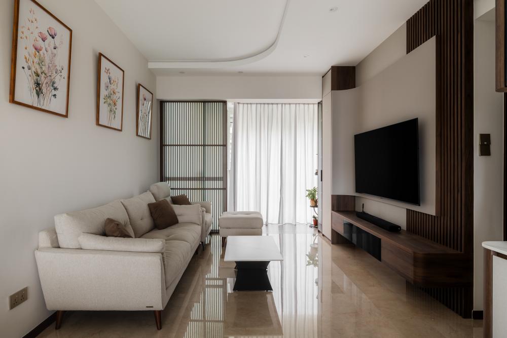 Modern Living Room with TV Console and Coffee Table