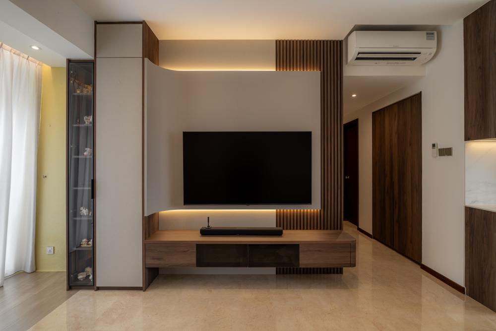Modern Living Room with TV Console and TV