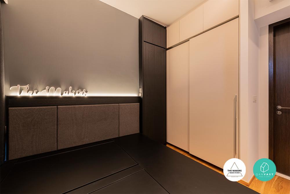 Contemporary Bedroom with Wardrobe and Clothes Storage