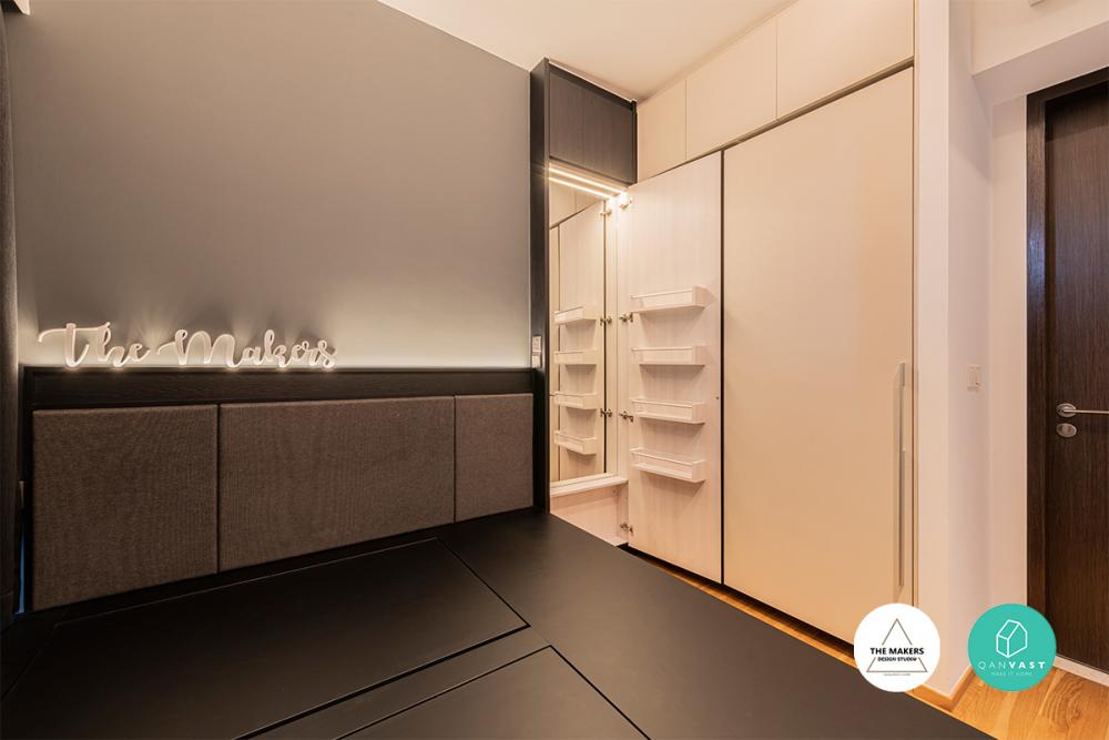 Contemporary Bedroom with Mirror and Wardrobe