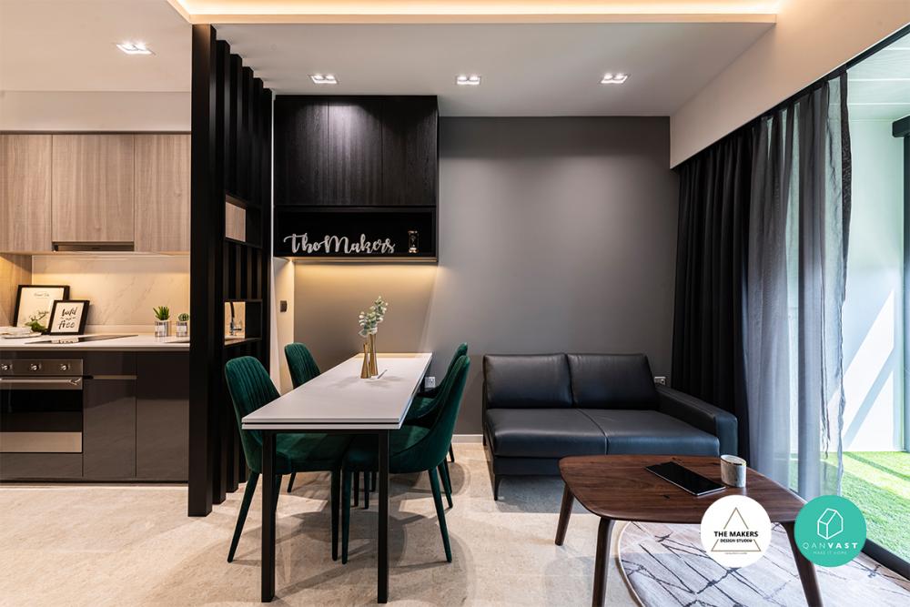 Contemporary Living Room with Panelling and Coffee Table