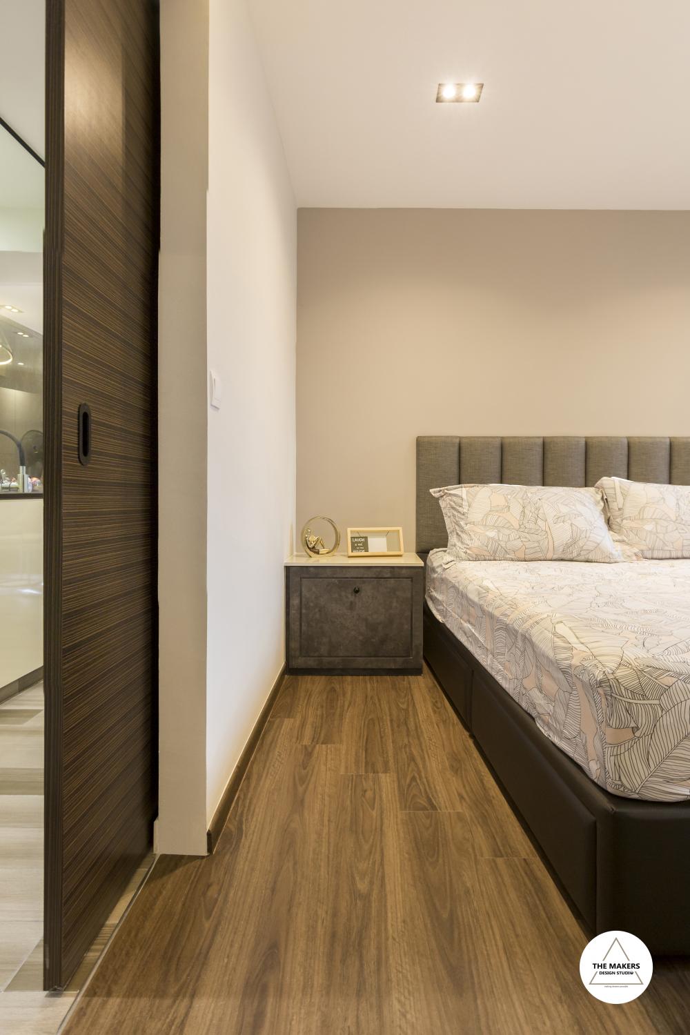 Contemporary Bedroom with Bedside Table and Bed