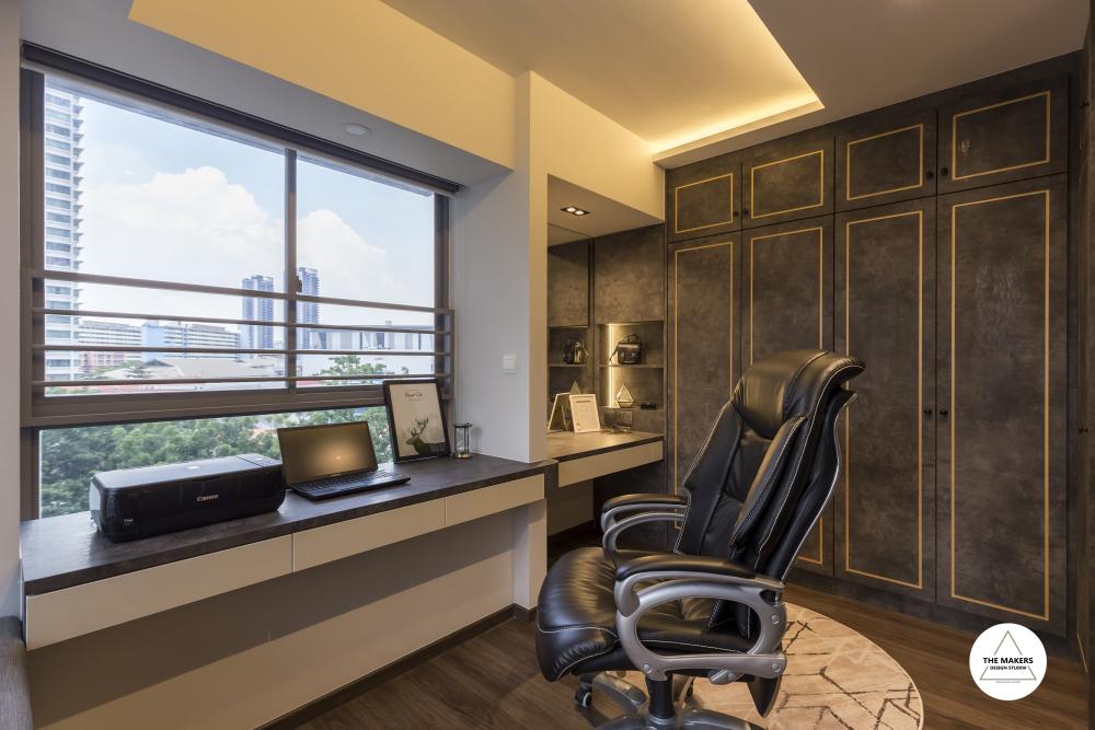 Contemporary Workstation with Drawer Units and Computer Table