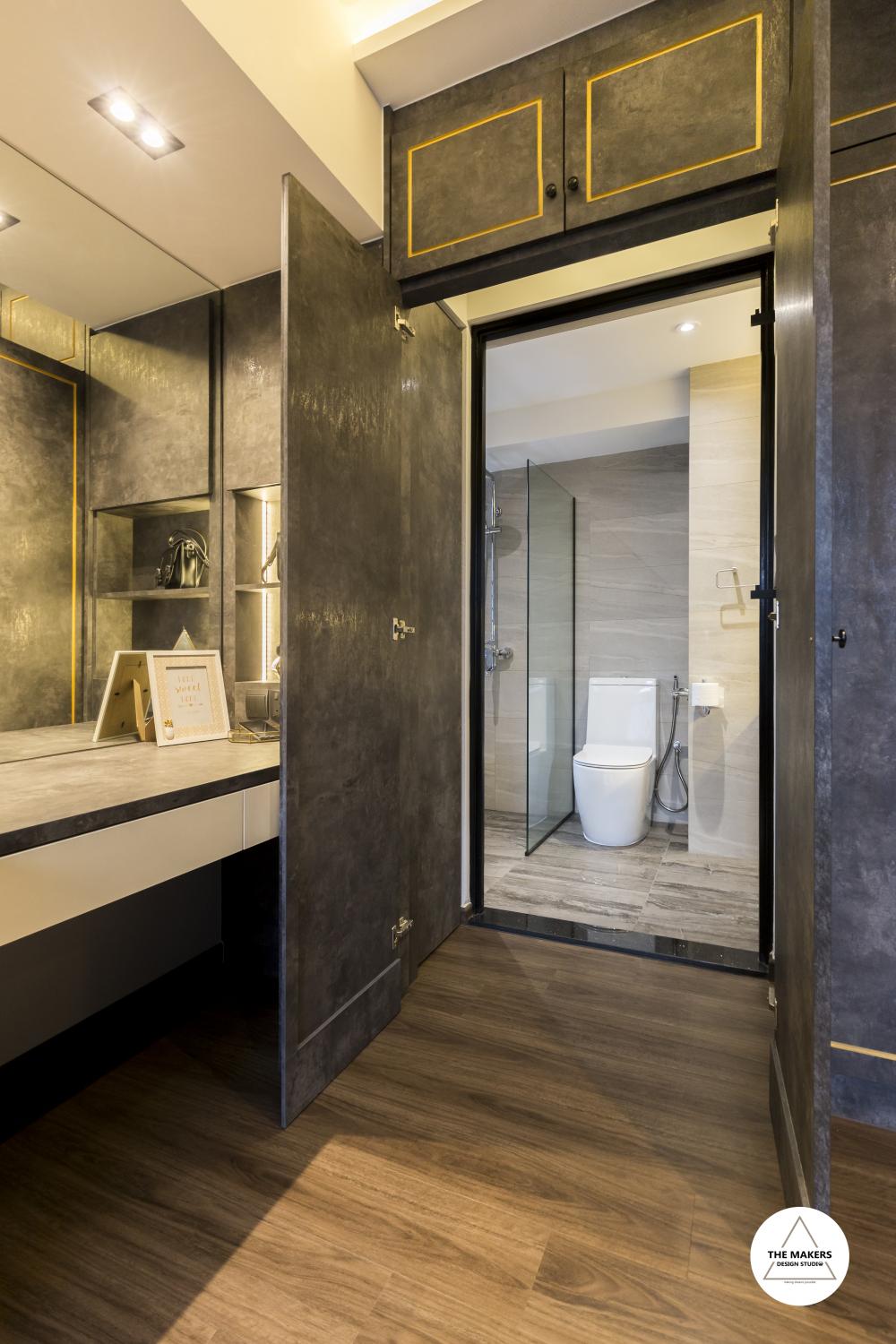 Contemporary Bedroom with Mirror and Closet
