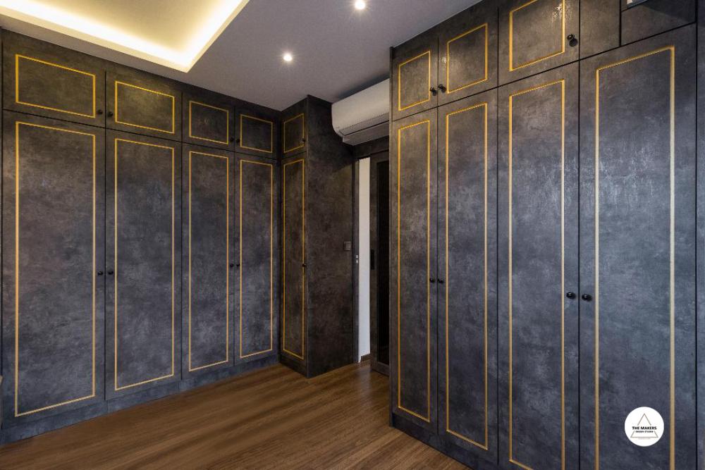 Contemporary Bedroom with Cove Lighting and Wardrobe