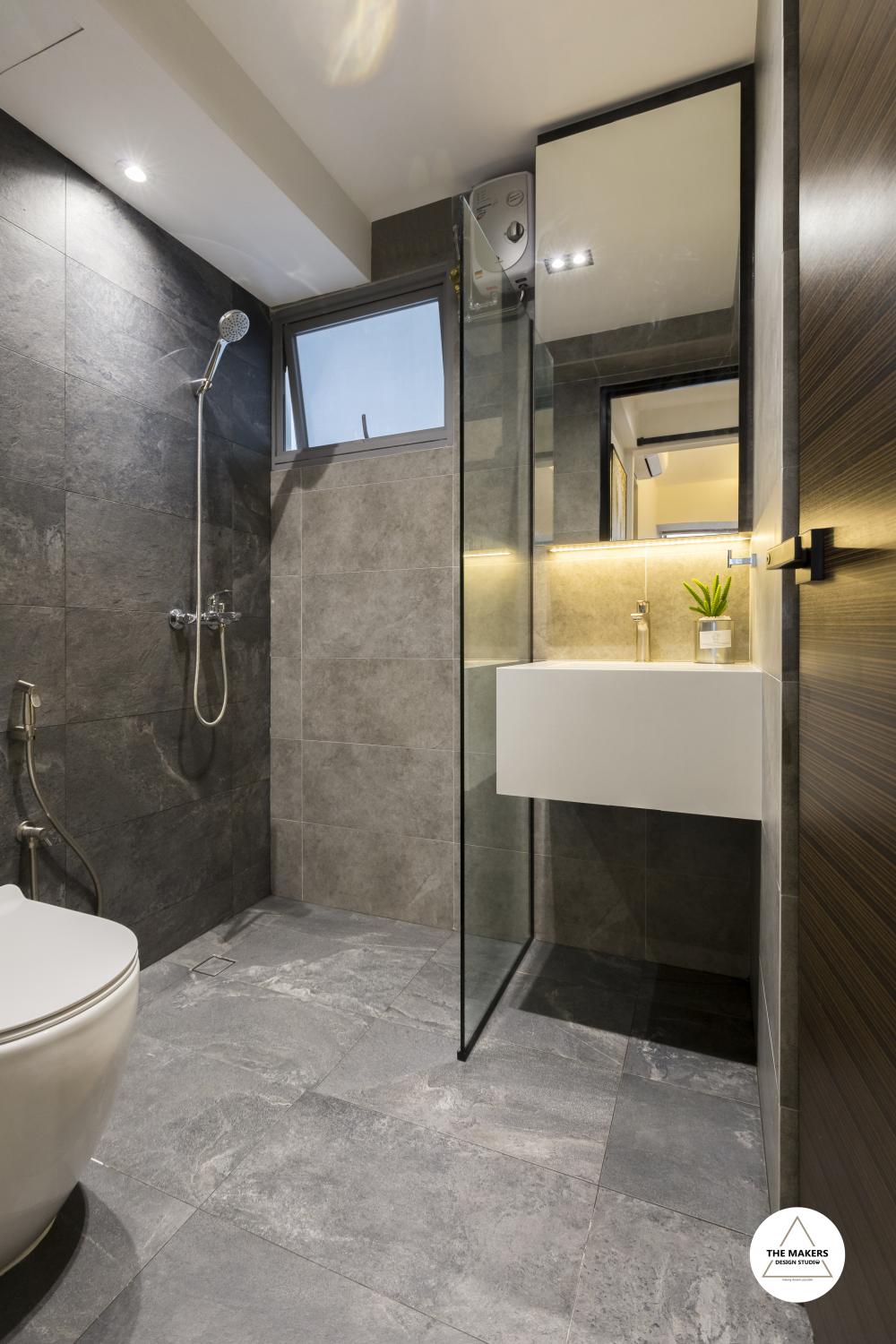 Contemporary Bathroom with Wash Basins and Bathroom Tap