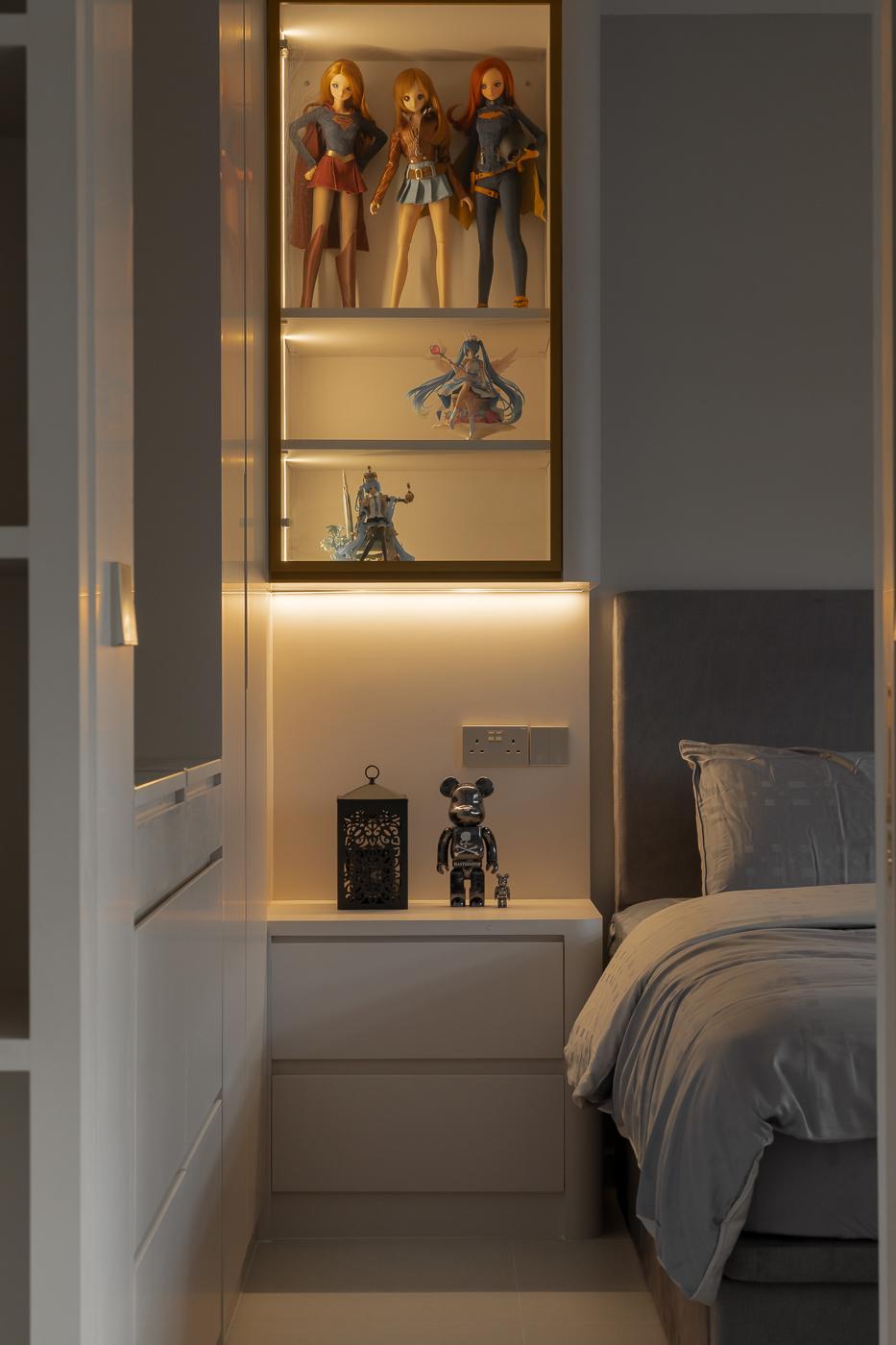 Modern Bedroom with Bedside Table and Bed