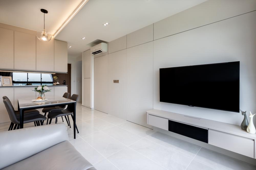 Modern Living Room with TV Console and TV