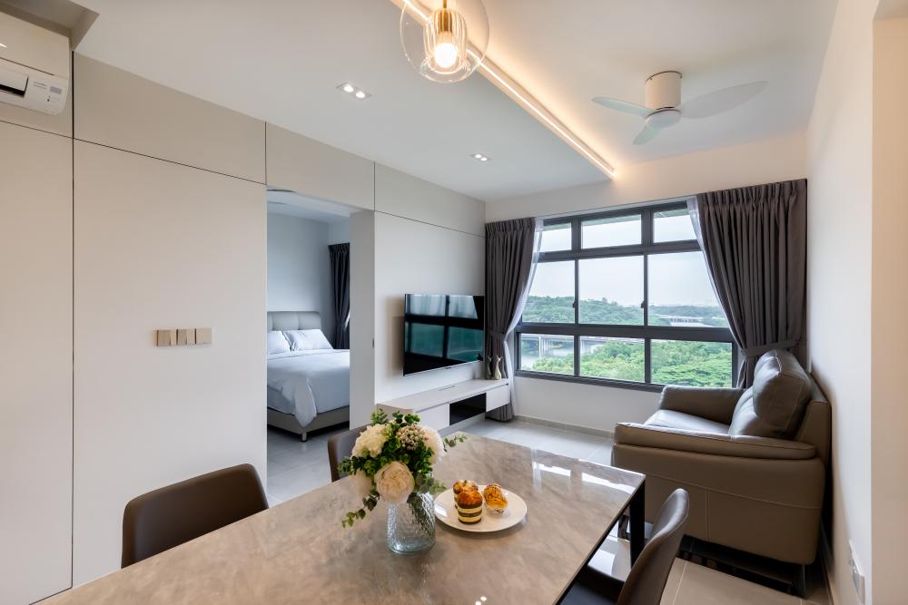 Modern Living Room with TV Console and TV