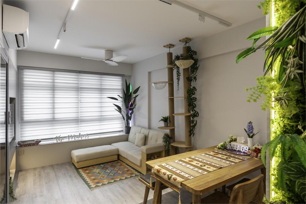 Modern Living Room with Sofa and Dining Table