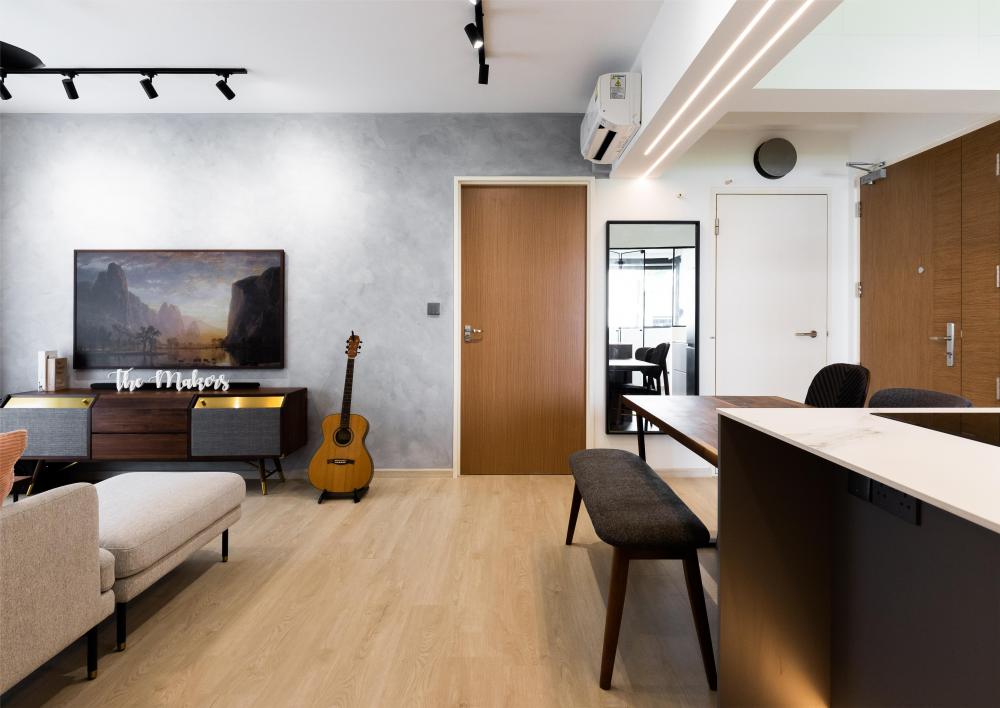 Modern Living Room with TV Console and TV