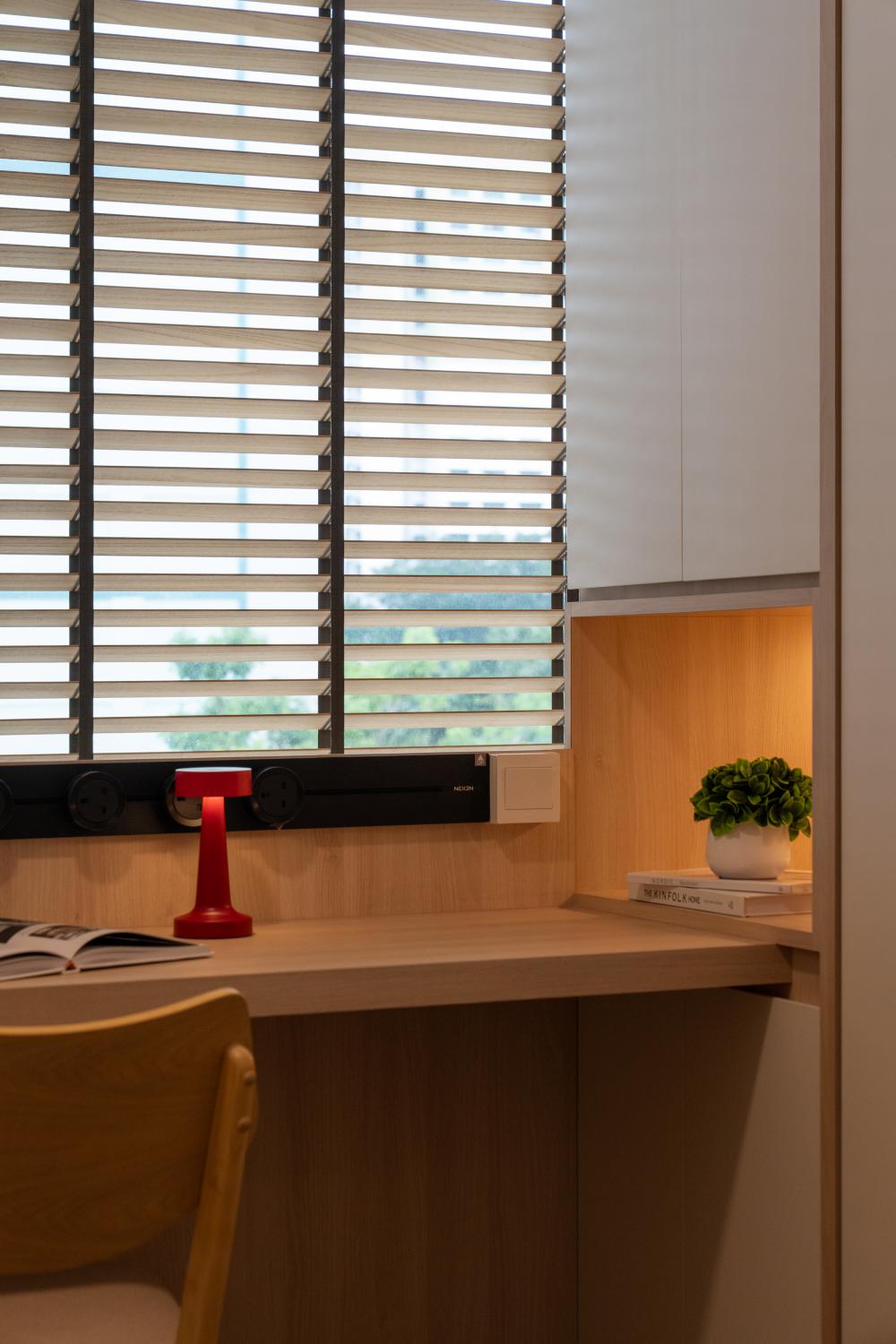 Modern Study with Bookshelf and Desk