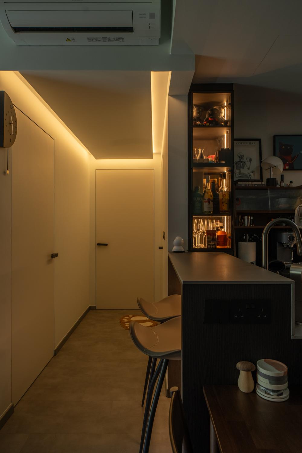 Industrial Dining Room with Dining Table and Tableware