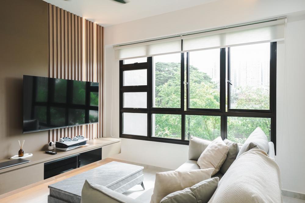 Modern Living Room with Armchairs and Coffee Table