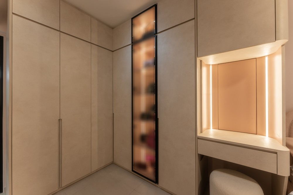 Contemporary Bedroom with Wardrobe and Bedside Table