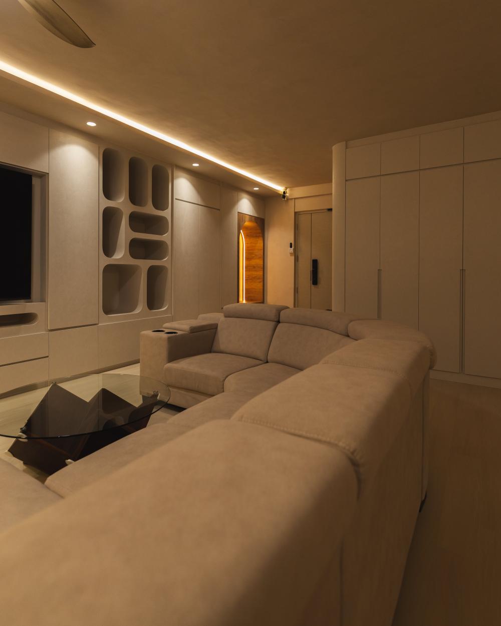 Minimalist Living Room with Coffee Table and Rectangular Coffee Table