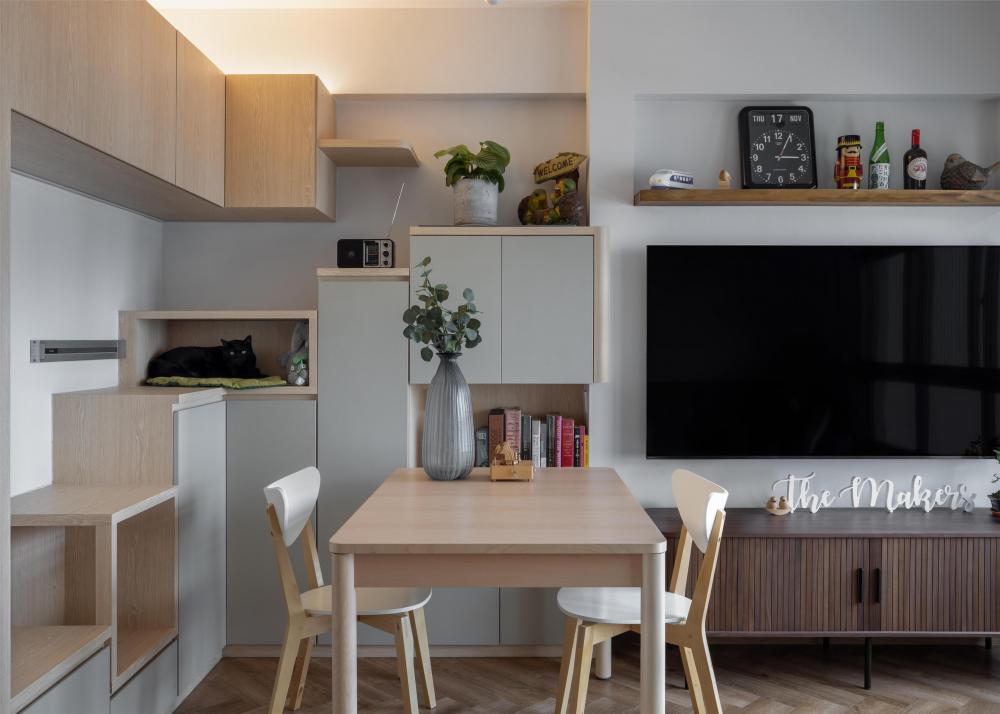 Modern Living Room with TV Console and TV