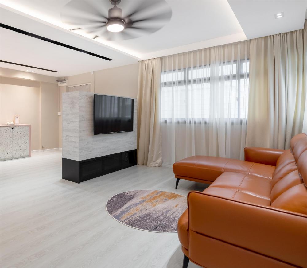 Contemporary Living Room with Sofa and TV