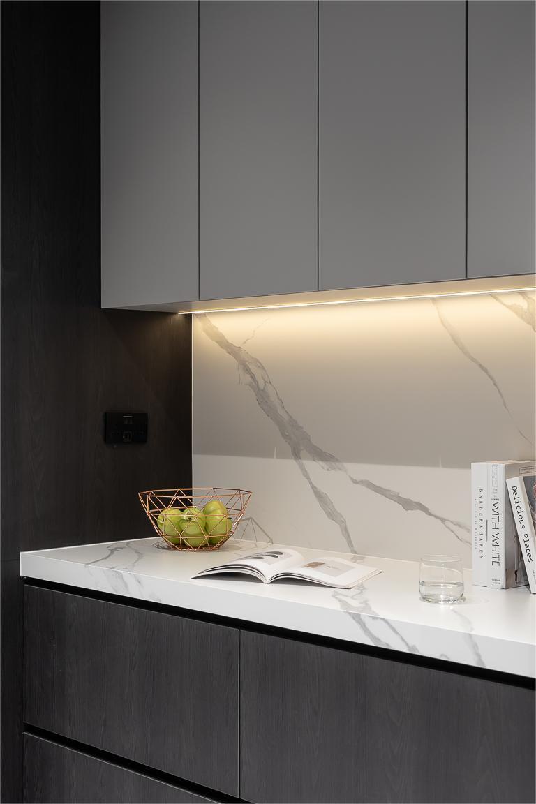 Modern Pantry with Drinkware and Kitchen Accessories