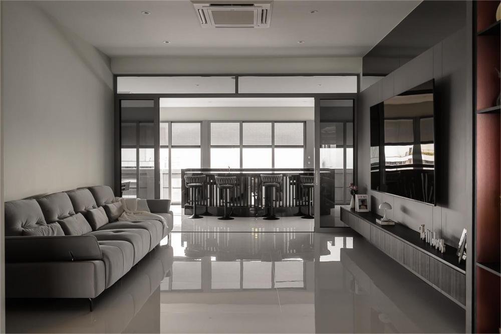 Modern Living Room with TV Console and TV