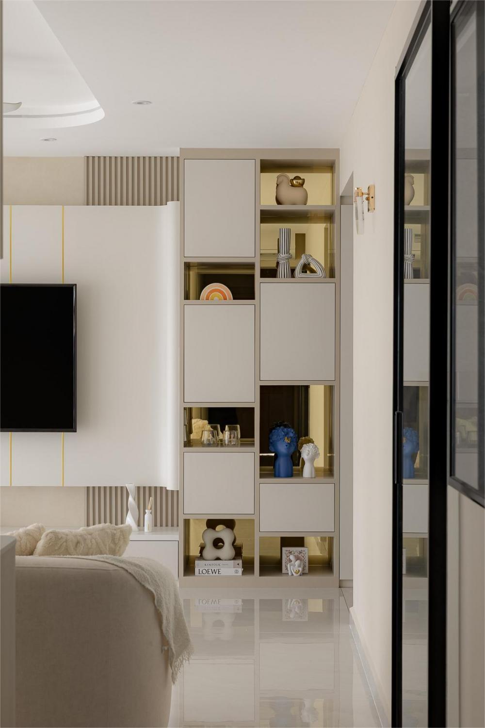 Modern Living Room with TV Console and TV