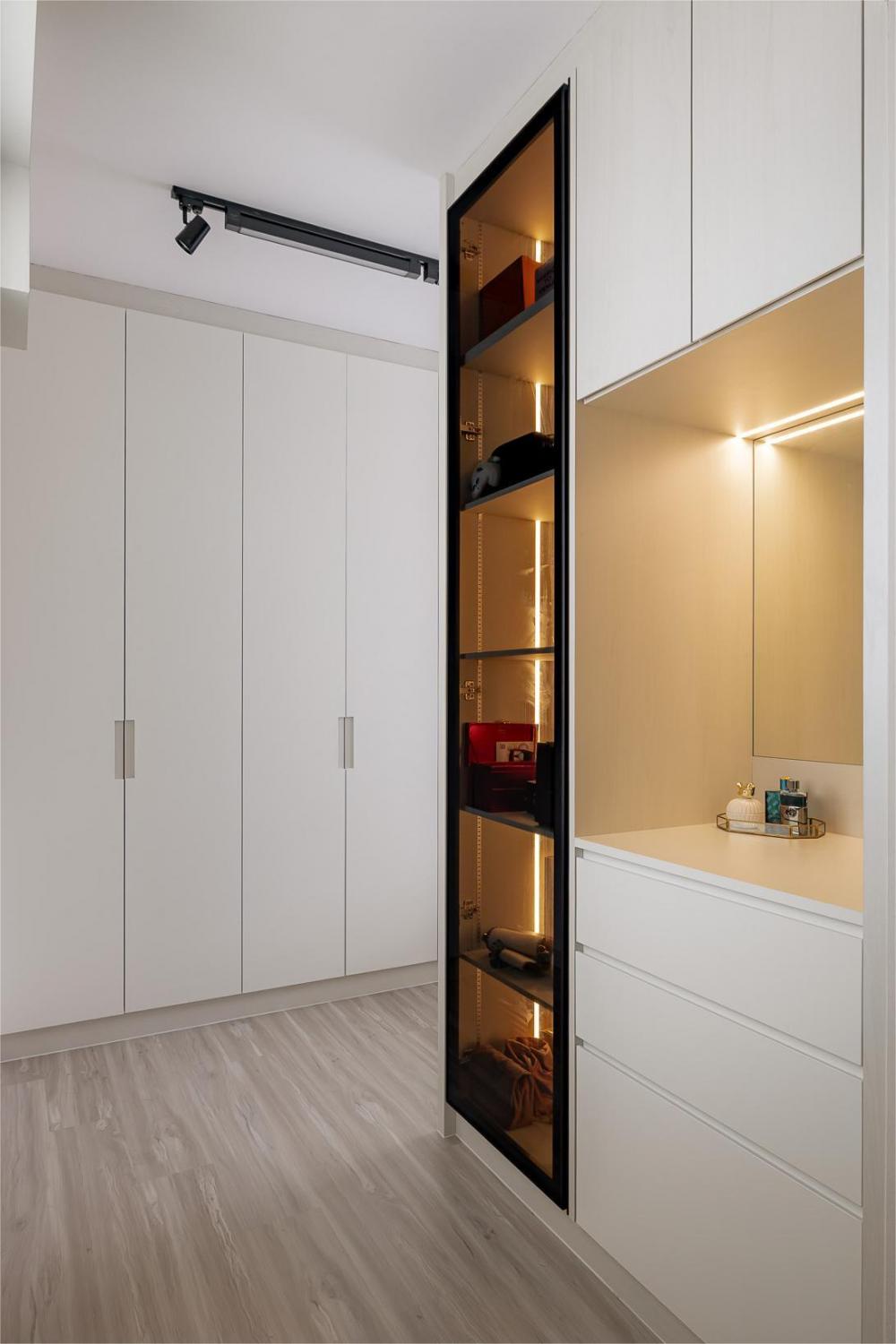 Modern Bedroom with Wardrobe and Lighting