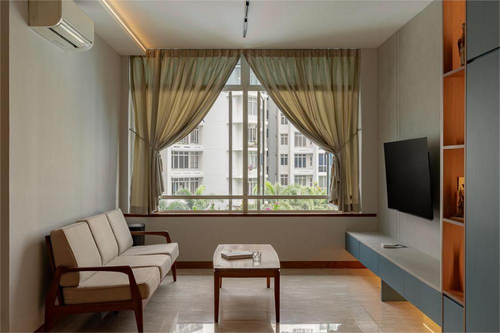 Modern Living Room with TV Console and TV