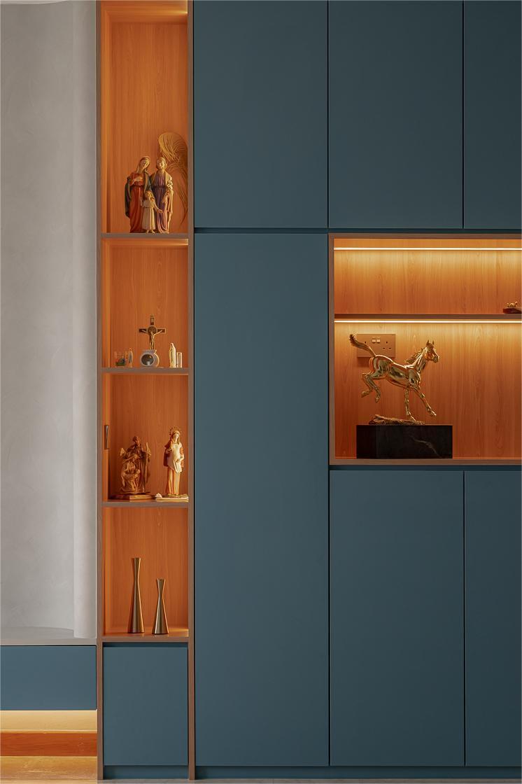 Modern Living Room with TV Console and Display Cabinets