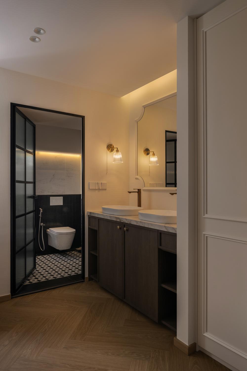 Modern Bathroom with Countertop and Vinyl Flooring