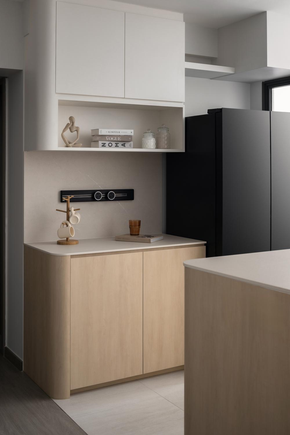 Scandinavian Kitchen with Countertop and Kitchen Island