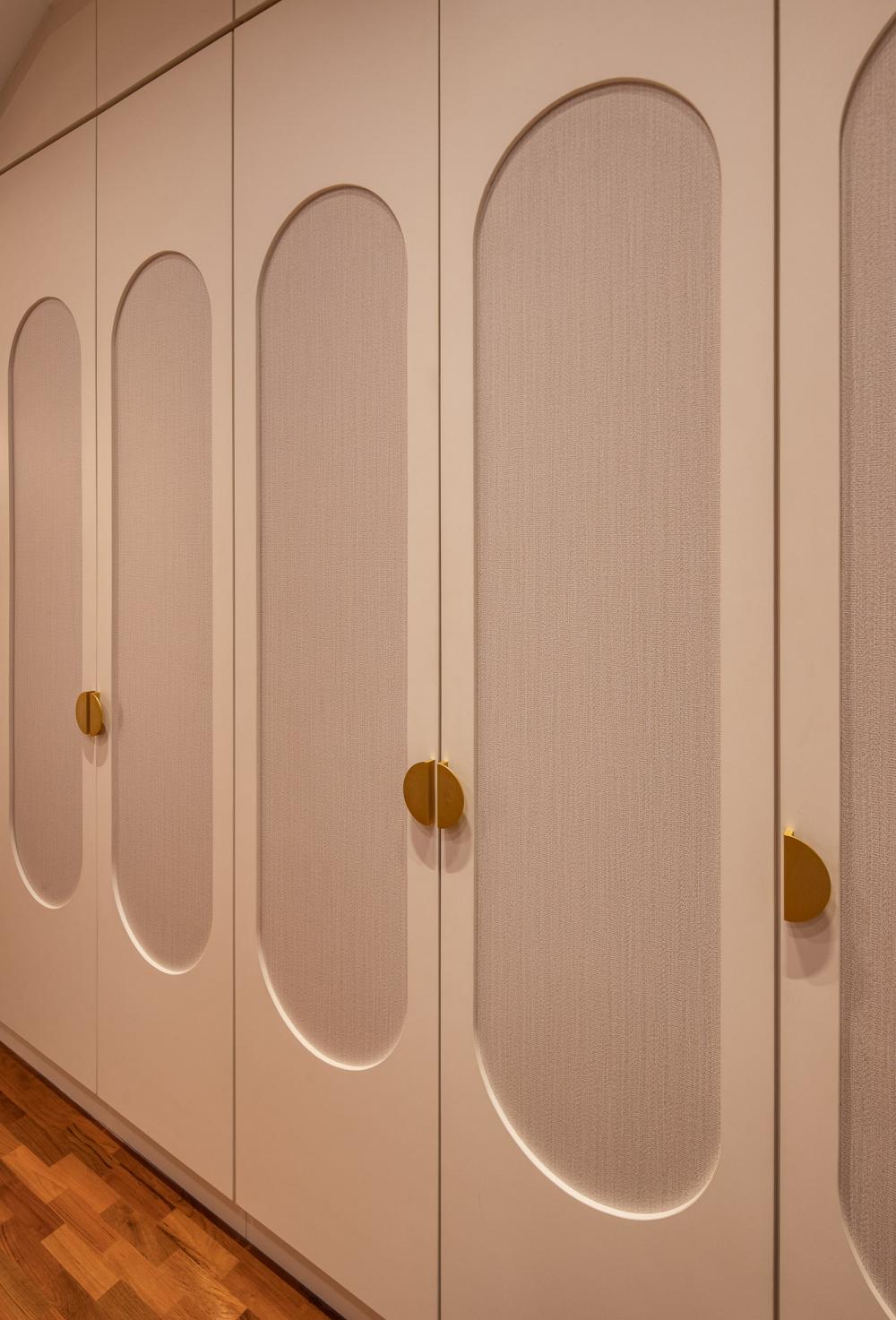 Eclectic Bedroom with Feature Wall and Wardrobe