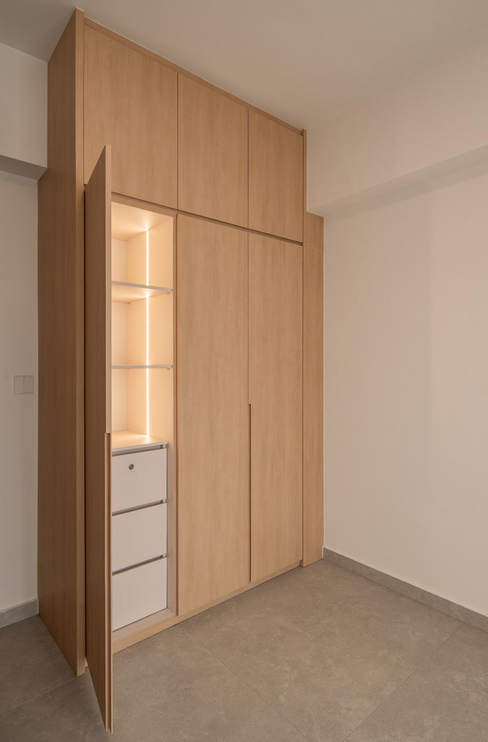 Scandinavian Bedroom with Wardrobe and Storage Cabinets
