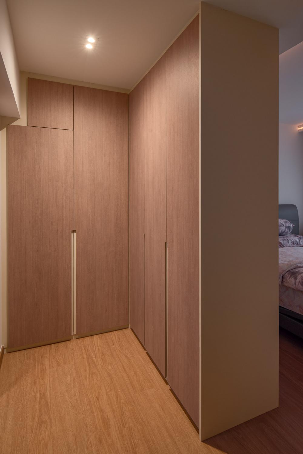 Contemporary Bedroom with Cove Lighting and Wardrobe
