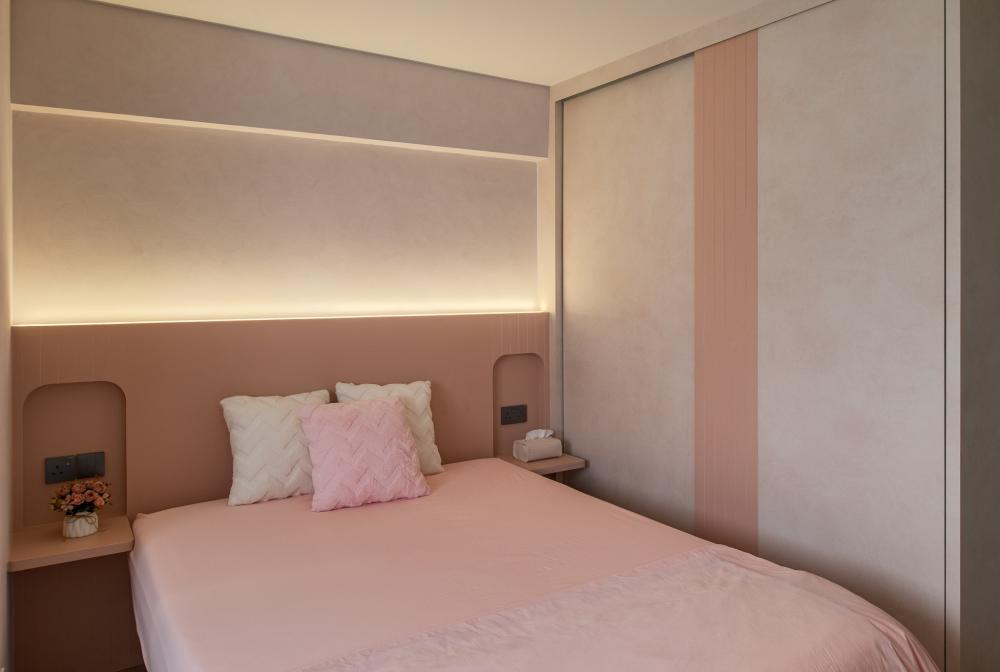 Country Bedroom with Feature Wall and Cove Lighting