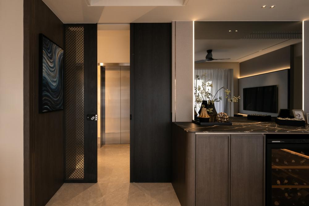 Modern Entryway with Mirror and Console Table