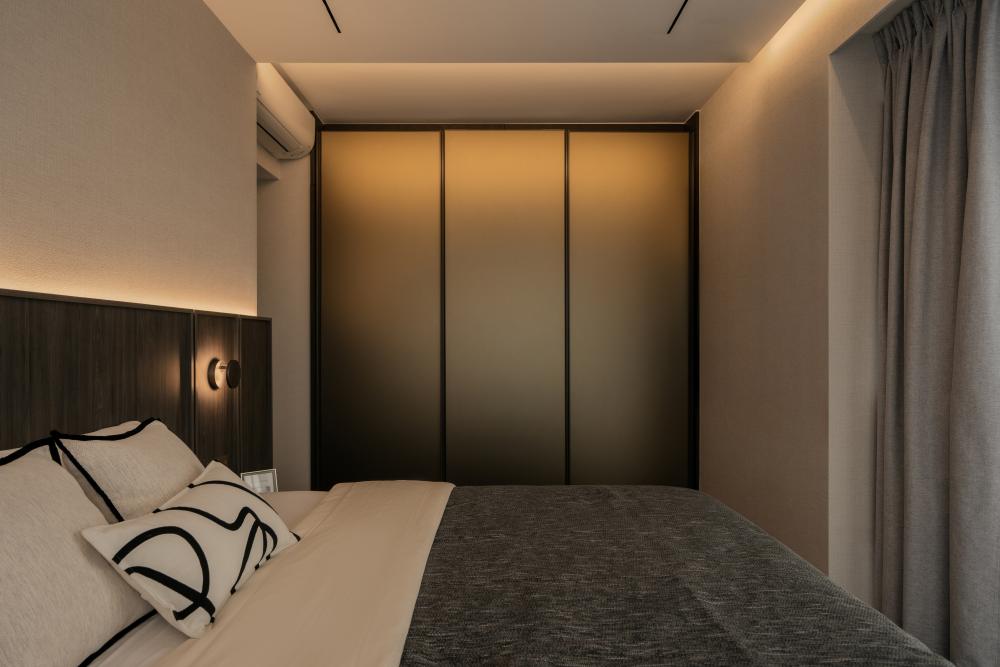 Modern Bedroom with Cove Lighting and Wardrobe