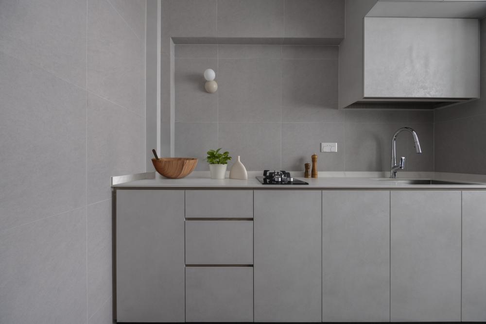 Contemporary Kitchen with Kitchen Window and Open Kitchen