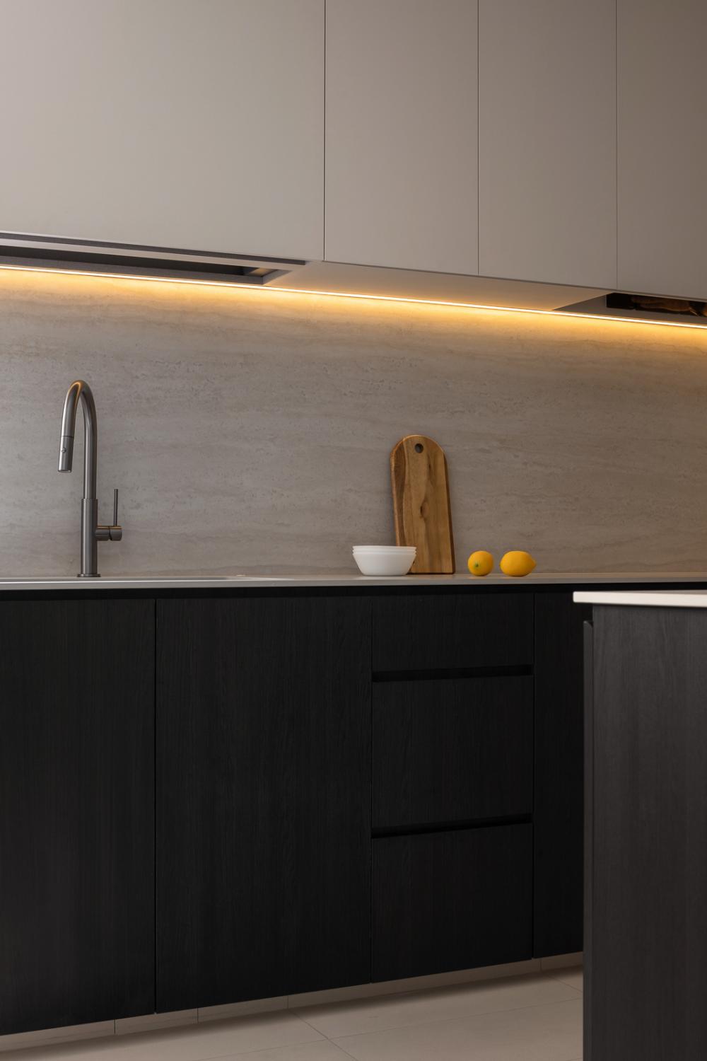 Contemporary Kitchen with Countertop and Cupboard
