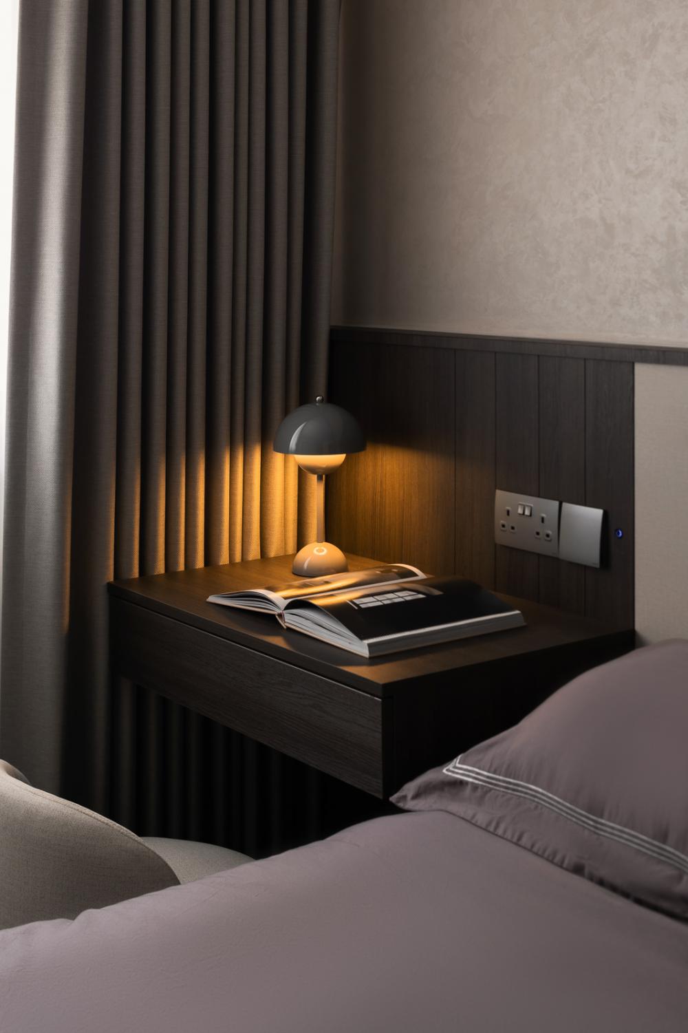 Contemporary Bedroom with Built-in Bed and Bed