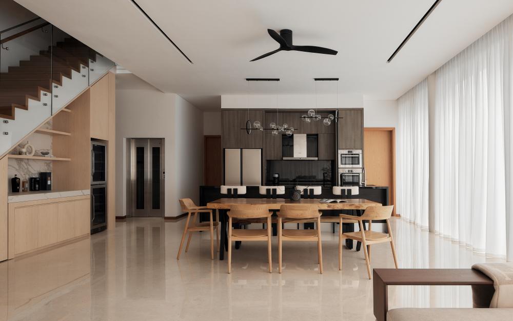 Modern Dining Room with Dining Table and Dining Chairs