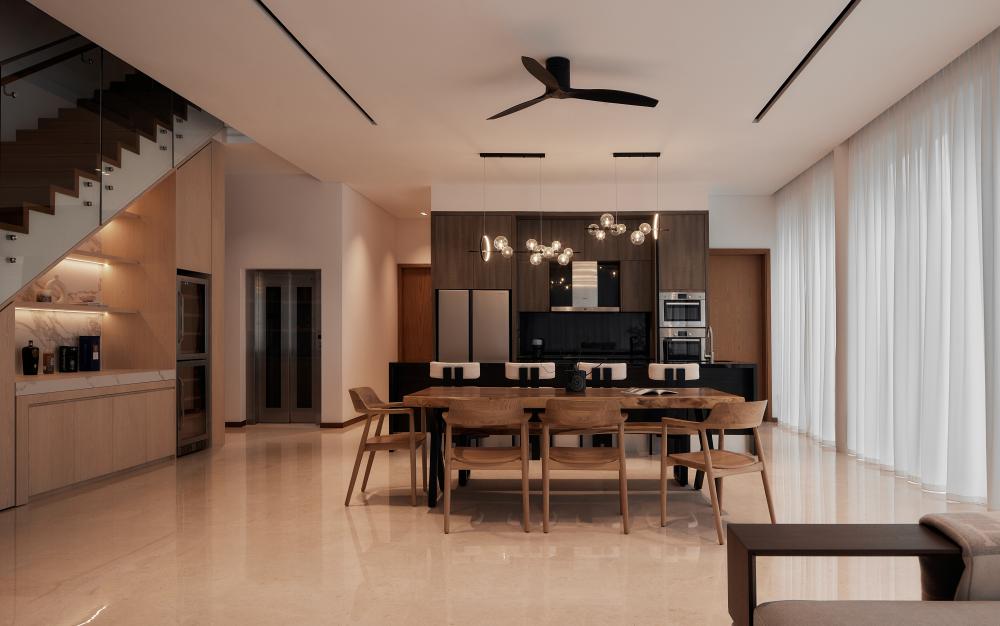 Modern Dining Room with Dining Table and Dining Chairs