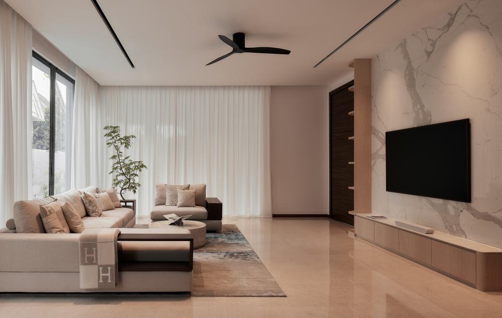 Modern Living Room with Sofa and TV