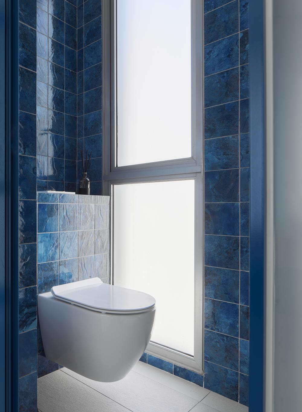 Modern Bathroom with Flooring and Bathroom Stools