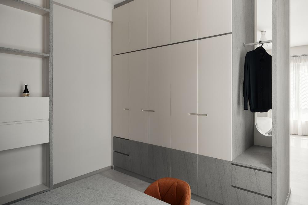 Asian Bedroom with Wardrobe and Closet