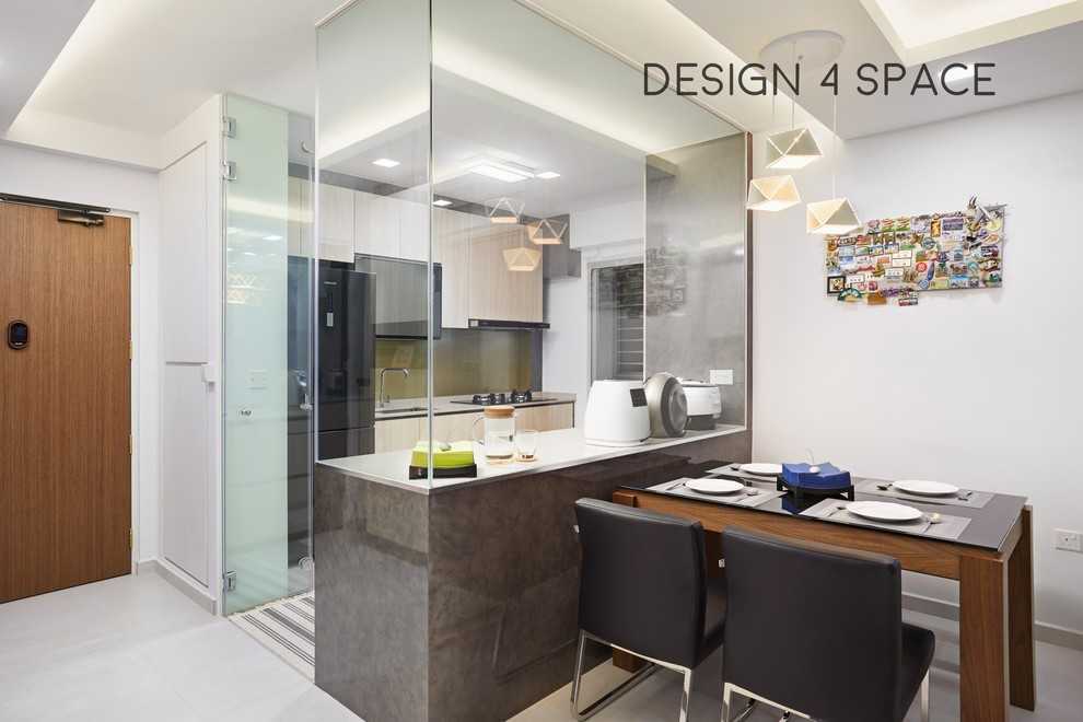 Modern Kitchen with Vinyl Flooring and Wood Flooring