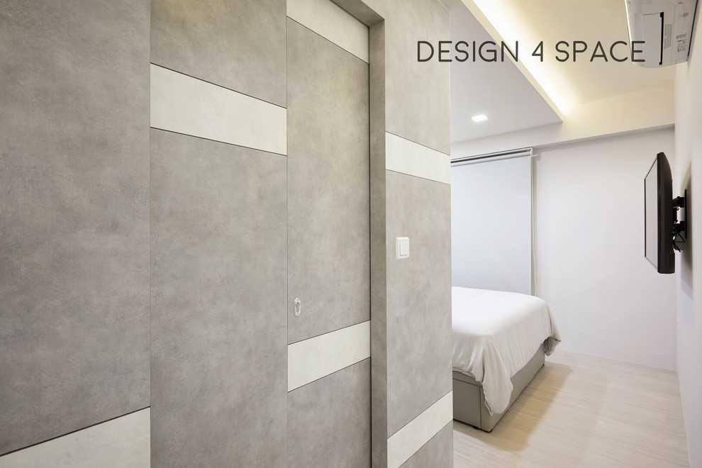 Modern Bedroom with Vinyl Flooring and Wood Flooring