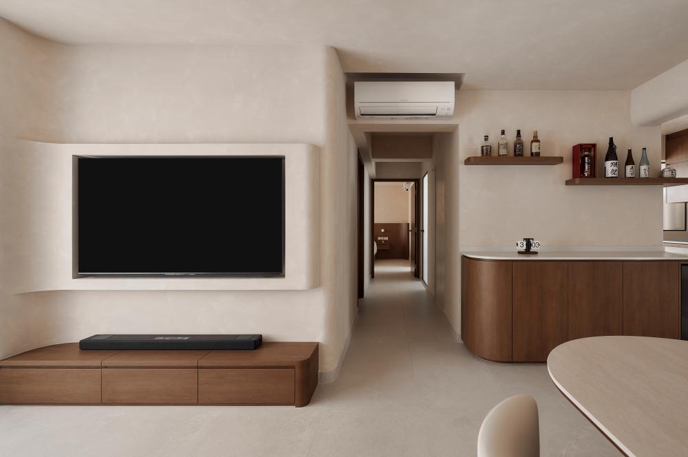 Scandinavian Living Room with TV and Storage Cabinets